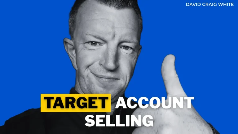 "Target Account Selling" title next to David Craig White smiling showing a thumbs up.