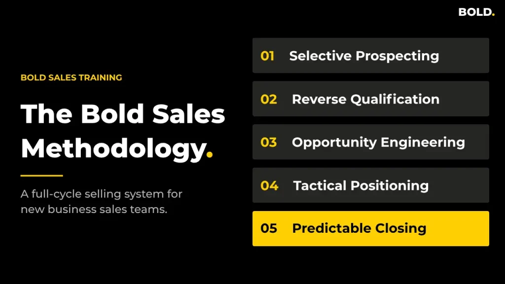 The 5 modules of the bold sales methodology by David Craig White